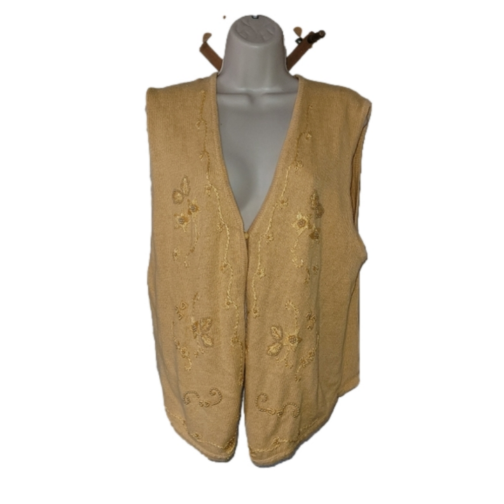 Vintage 1999s Golden Tradition Knit Embroided Vest